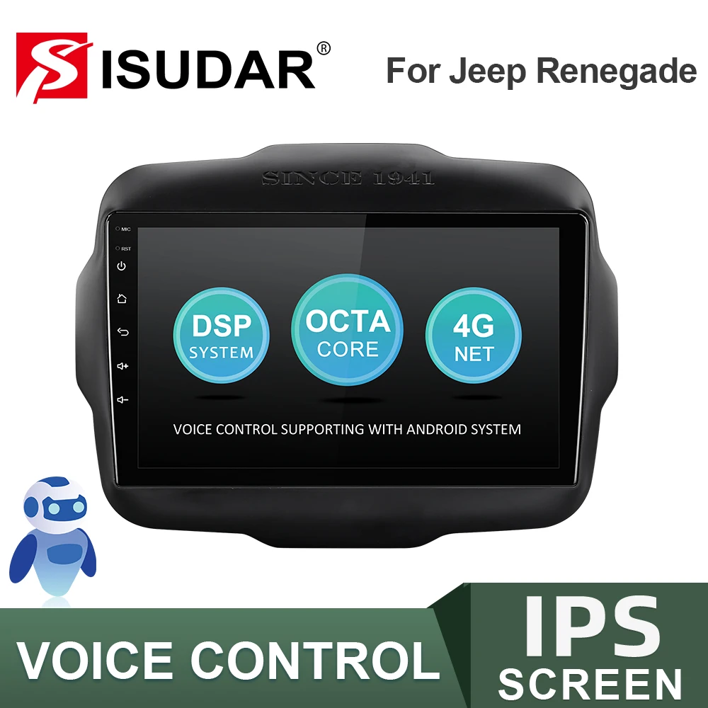ISUDAR V57S Android Auto Radio For Jeep Renegade 2014 2015 2016 2017 2018 Car Multimedia Player GPS Stereo System FM no 2 Din