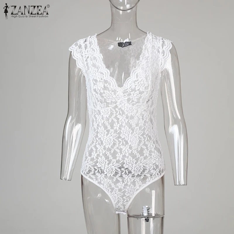 Женское однотонное боди с V-образным вырезом и цветочным кружевом |