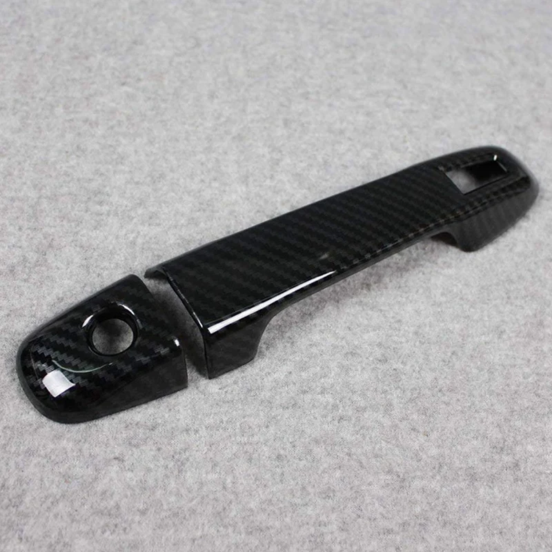 

5 Pcs Car Accessories: 1 Pcs Plastic Interior Armrest Storage Box & 4 Pcs Front Door Handle Cover Trims
