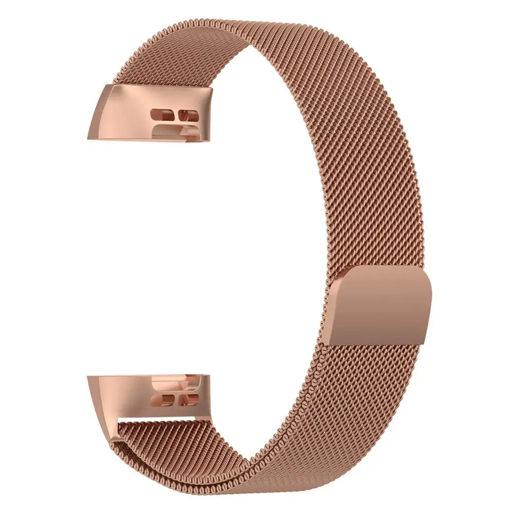 rose gold Для Fitbit Charge 3 Смарт Браслет ремешок Миланская нержавеющая сталь Ремешок L/S красочный металлический ремешок на руку для Fitbit Charge 3 - Цвет: rose gold