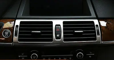 

Stainless Middle console air condition vent cover trim For BMW X6 E71 2009-2014