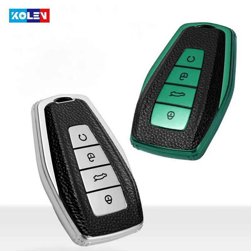 

Leather+TPU All-Inclusive Car Remote Key Cover Case For Geely Coolray 2019-2020 Atlas Boyue NL3 Emgrand X7 EX7 SUV GT GC9 Borui