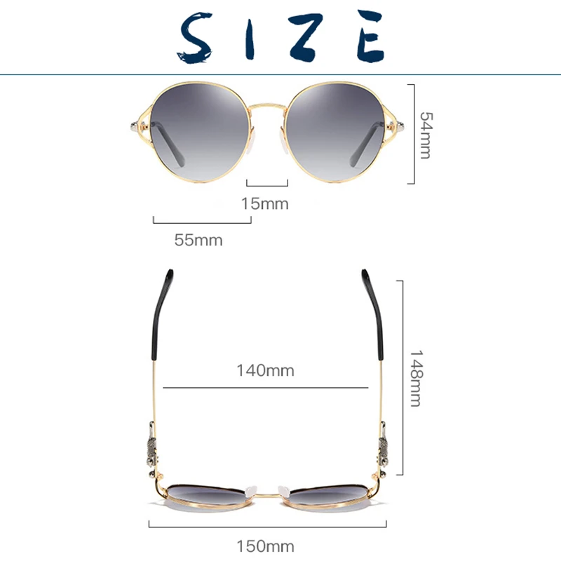 Женские поляризационные солнцезащитные очки круглые градиентные винтажные