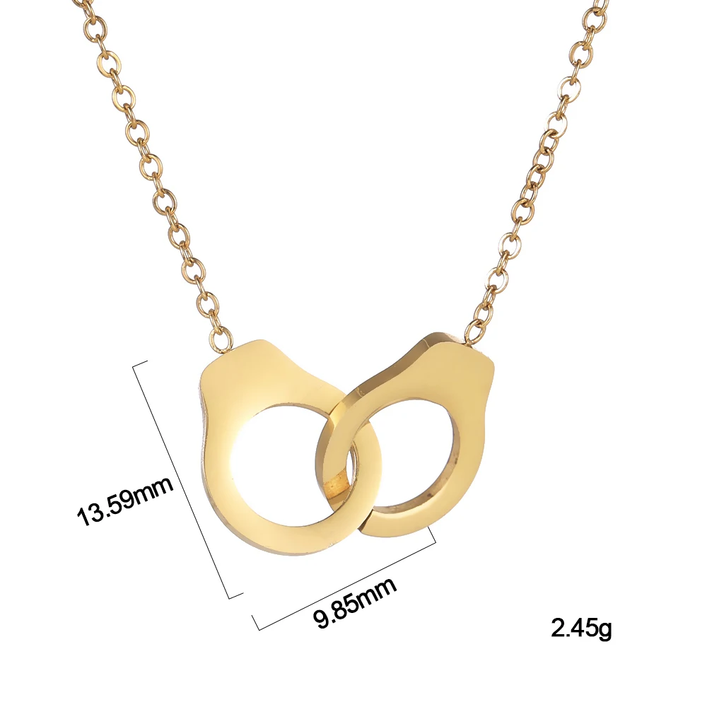 Skyrim Fashion Gold Color Stainless Steel Handcuff Necklace Women Statement Chain Choker Necklaces Jewelry Female Gift | Украшения и