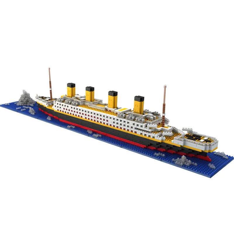 

1860pcs Titanic Ship Mini Cruise Model Boat DIY Assemble Building Block Diamond Educational Brick Toys For Children Gifts