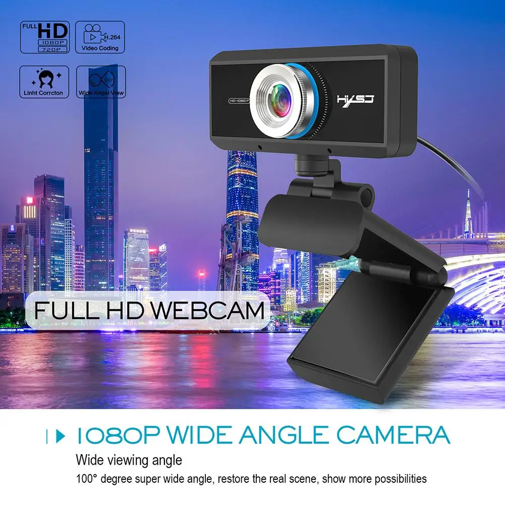

Auto Focus 1080P Webcam HD USB Webcam with Microphone Computer Laptop PC Web Camera for Video Calling Recording Conferencing