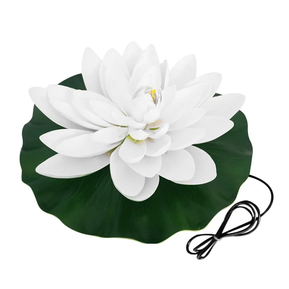 0.06W Solar LED Lotus Flower Lamp Water Resistant Light Outdoor Floating Lantern Pond Night for Garden Pool Yard | Лампы и освещение