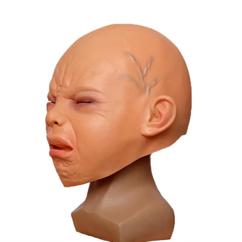 Взрослый смешной латексный головные уборы лысый плач малыша Cos накладные Faade