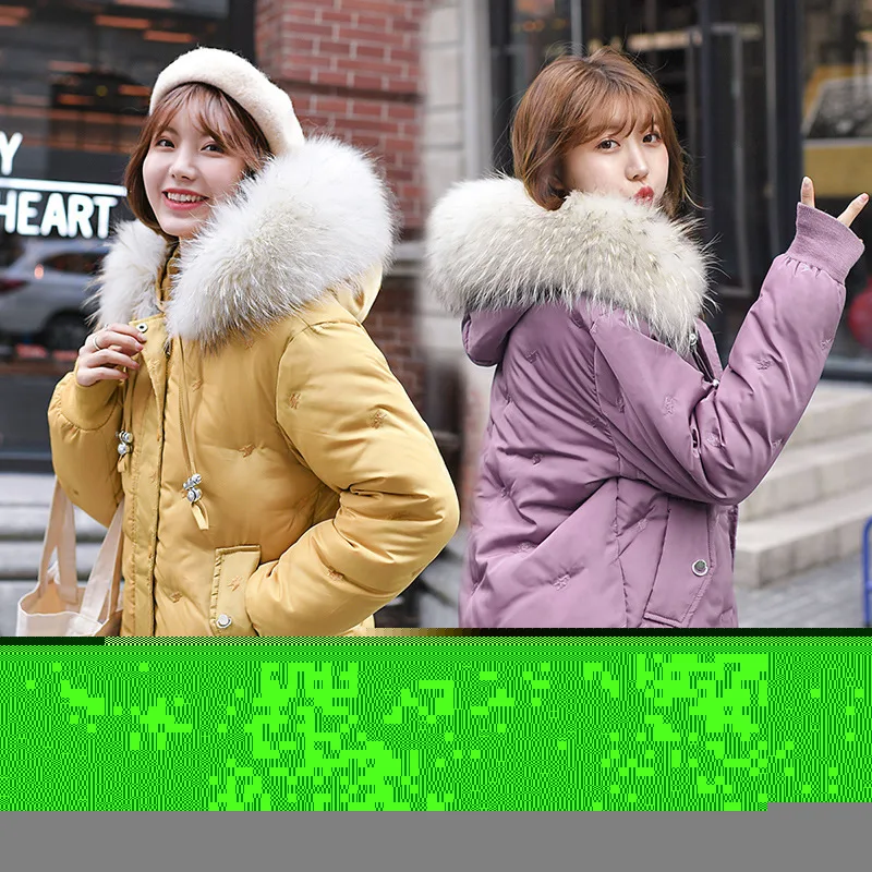 Лидер продаж куртка средняя и долгосрочная хлопковая Корейская версия BF вышитая