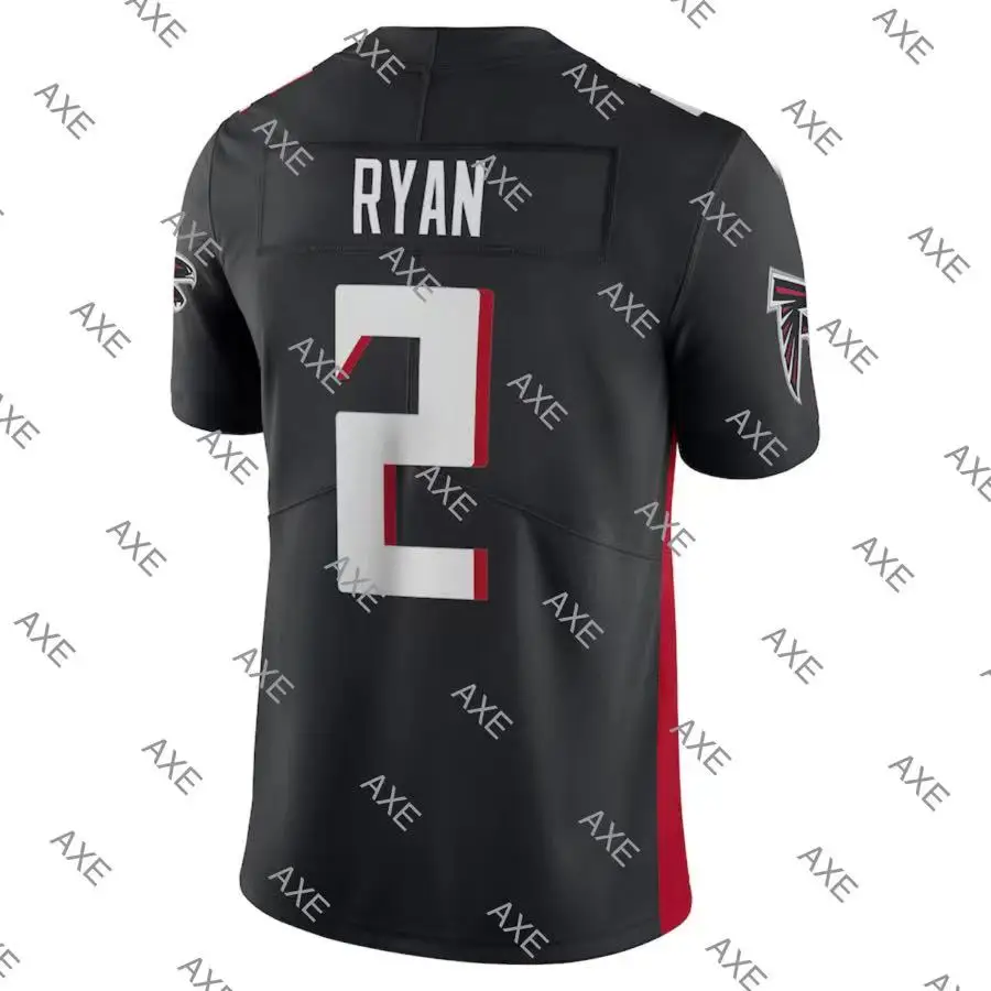 

Customized Embroidery Letters American Football Jersey 2 Matt Ryan Men Youth Kid Black Red White Atlanta Limited Jersey