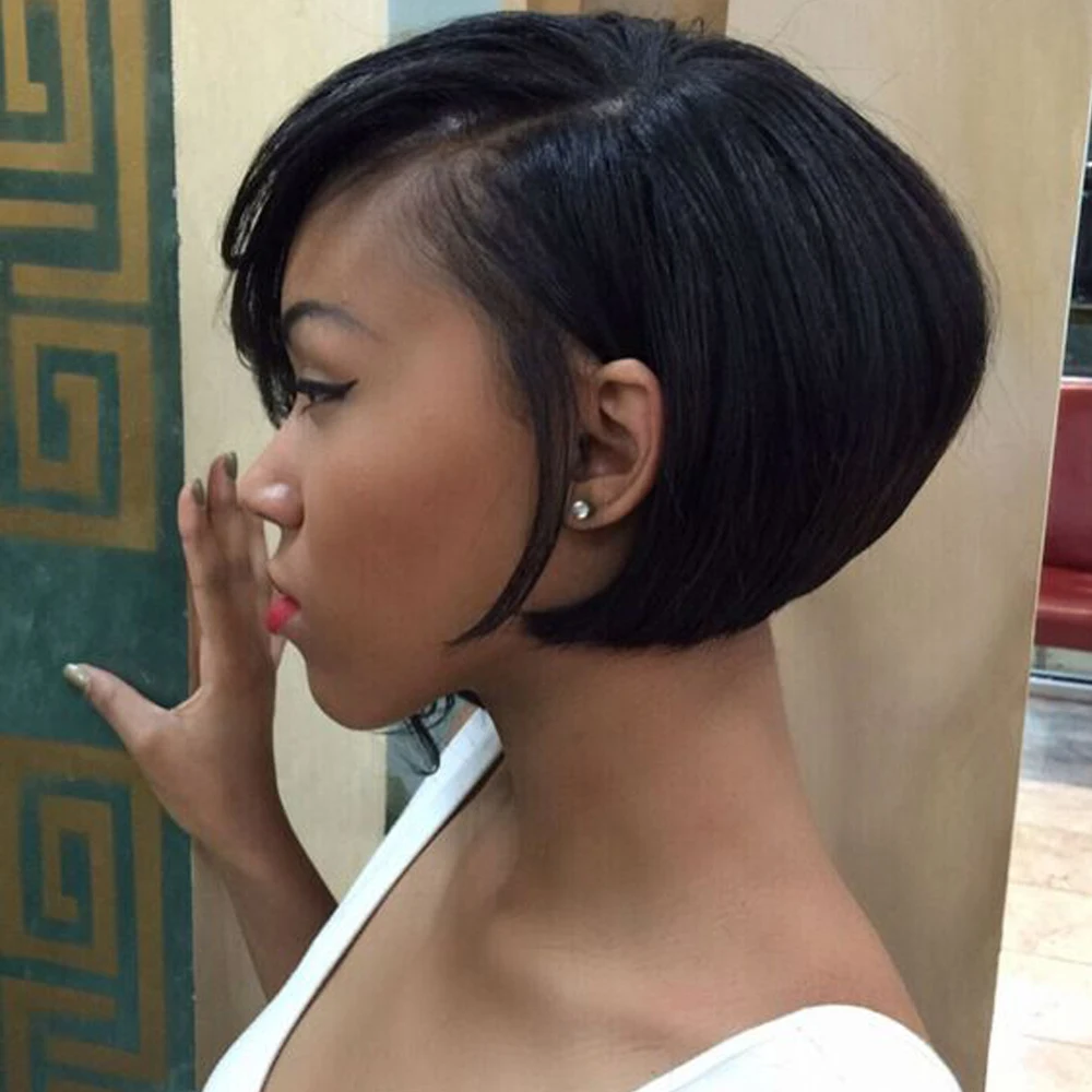 Парик С Короткими Кружевными фронтальными париками прямые бразильские Реми