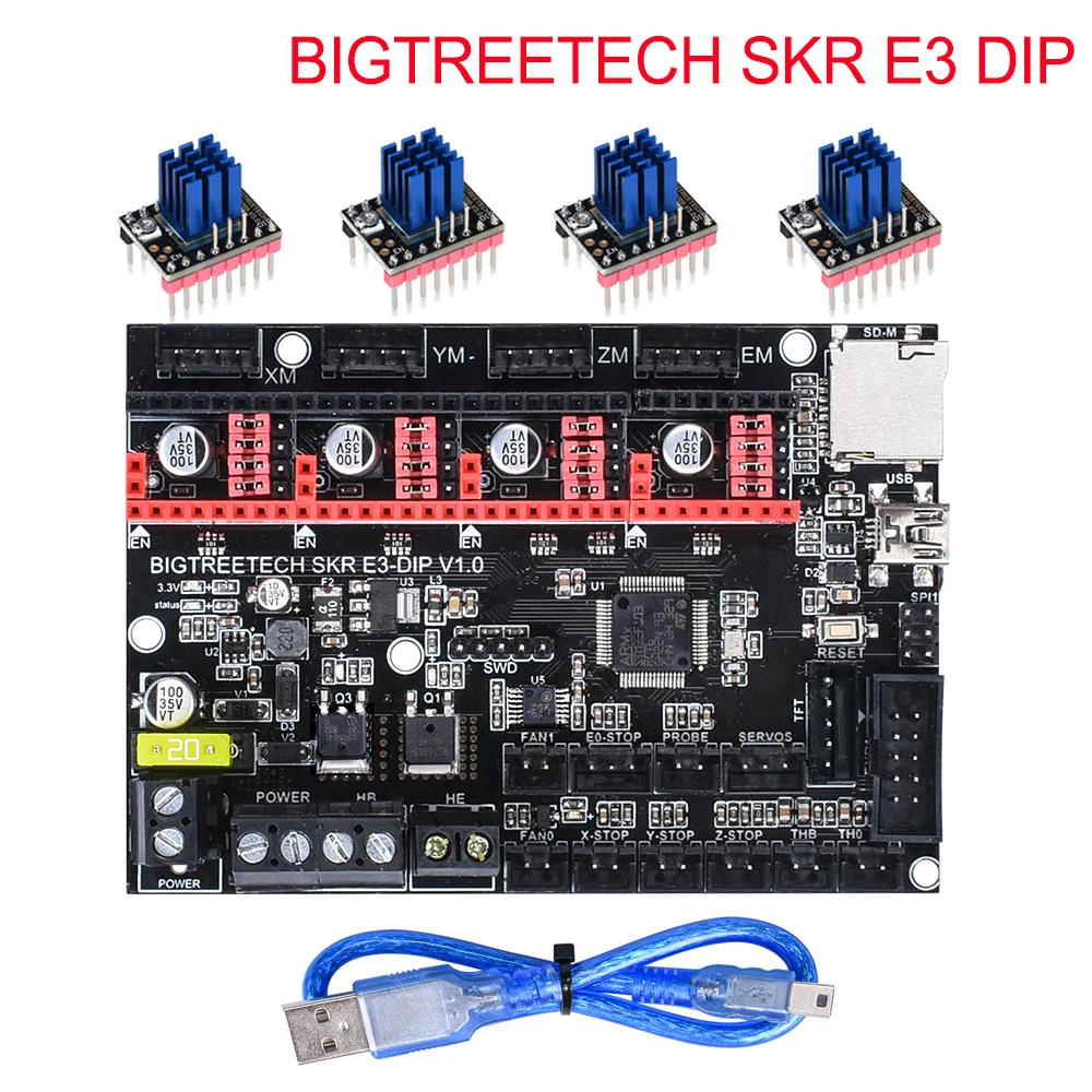 BIGTREETECH SKR E3 DIP V1.0 плата управления 32 бит+ TMC2208 TMC2130 TMC5160 части 3d принтера для Ender 3/5 Pro VS SKR V1.3 mini E3