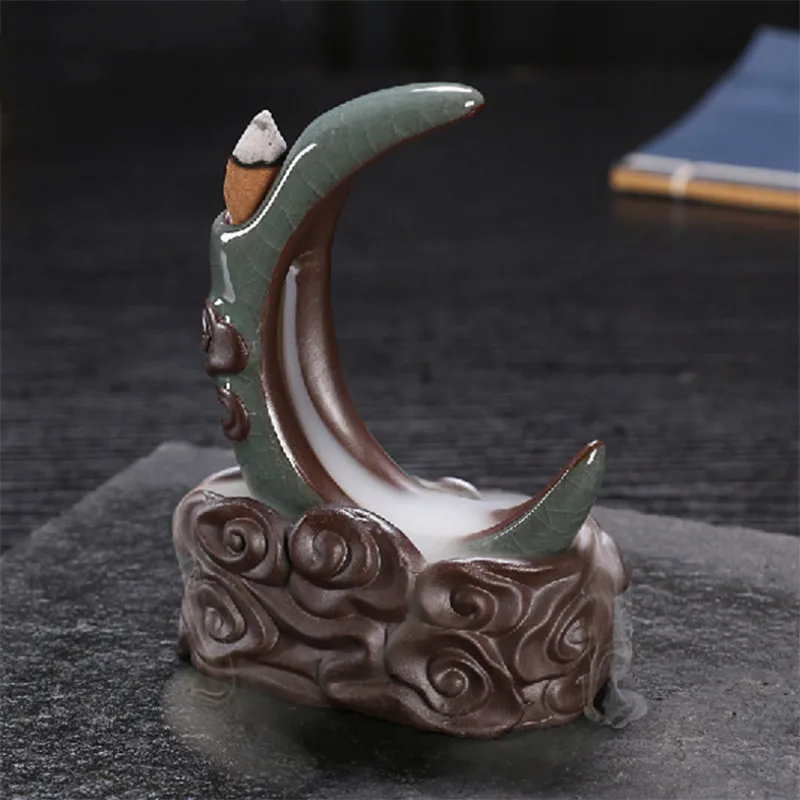 Керамическая курильница с бамбуковым плотом креативная водопадом подставка для