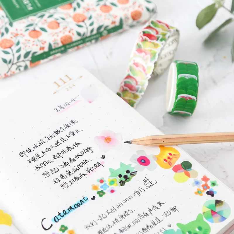 Flower Washi Tape Masking Creative Petal Tearable Collage Decorative Stickers Diary Journal | Канцтовары для офиса и дома