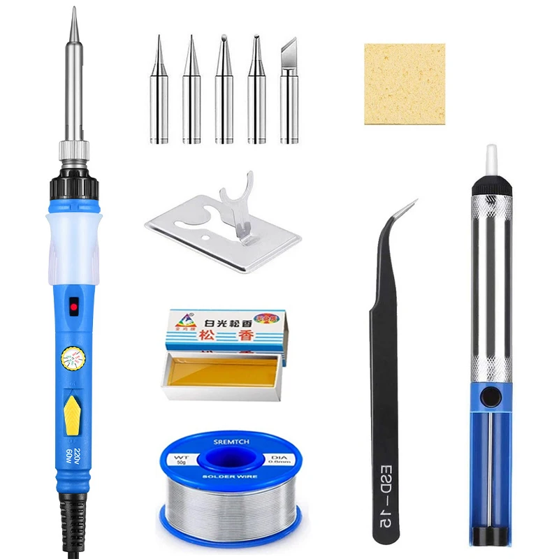 2021 Solder iron Adjustable Temperature Soldering Iron kit 60W Welding Tools Repair Heater Soldering Gun With Multimeter portable stick welder