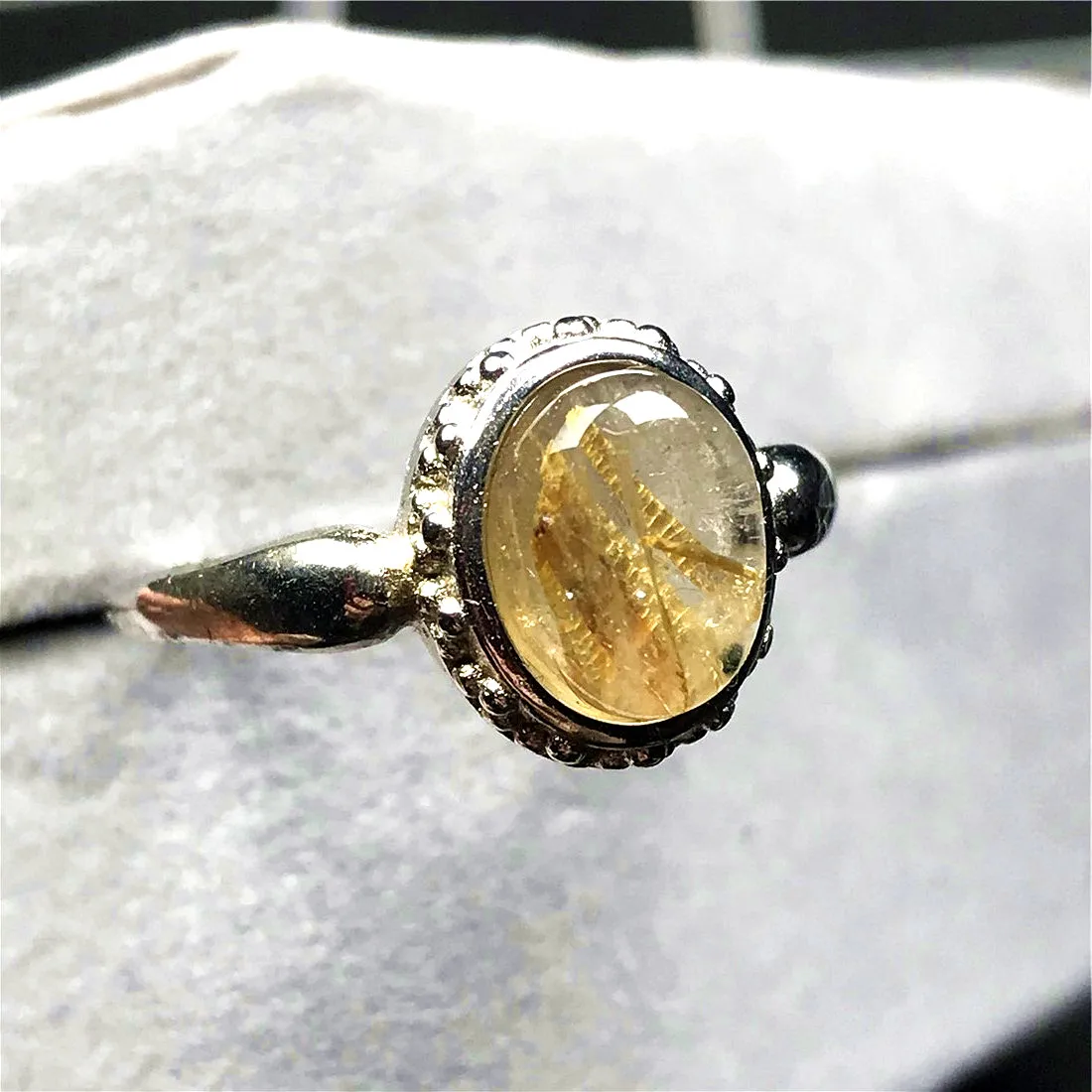 9 мм топ из натурального золота рутиловый кварц кольцо для женщины леди человек с