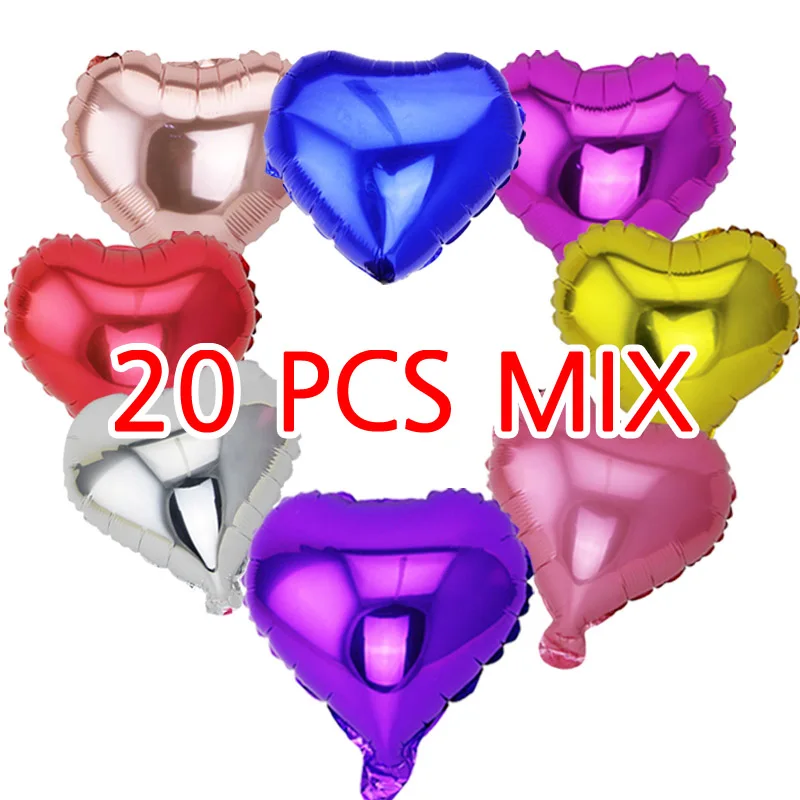 (20 pieces) 10 inch helium balloon heart-shaped wedding foil inflatable gift birthday party decoration | Дом и сад