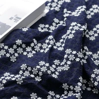 new navy 100 cotton cloth hollow out embroidered lace fabric handmade diy clothes accessories width 130cm 1 meter