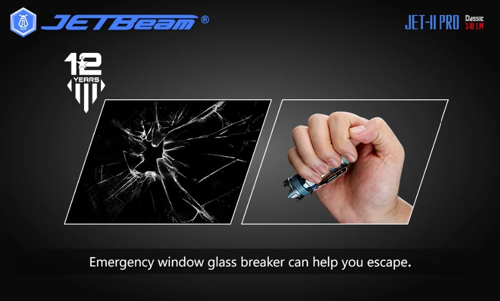 JETBeam II PRO titanium Meta Мини светодиодный фонарик 510 лм Cree XP-L HI тактические фонари для выживания