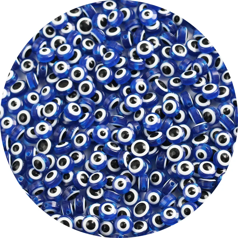 Бусины-разделители овальной формы 6/8/10 мм бусины с изображением сглаза в полоску