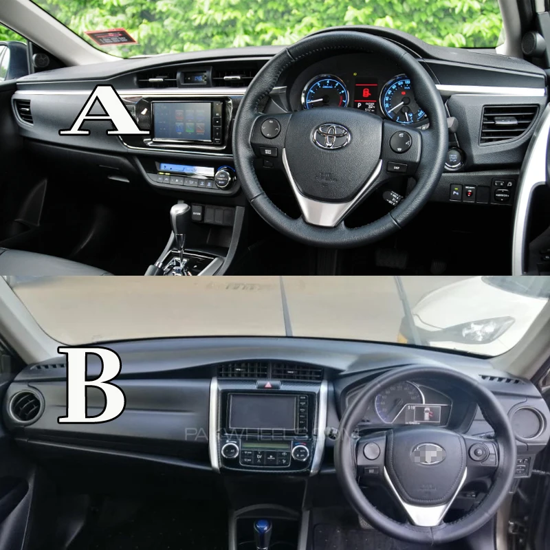 Car-styling Suede Leather Dashmat Dashboard Cover Pad Dash Mat Carpet for Toyota Corolla Axio Altis Fielder Auris 2013-2018 RHD |