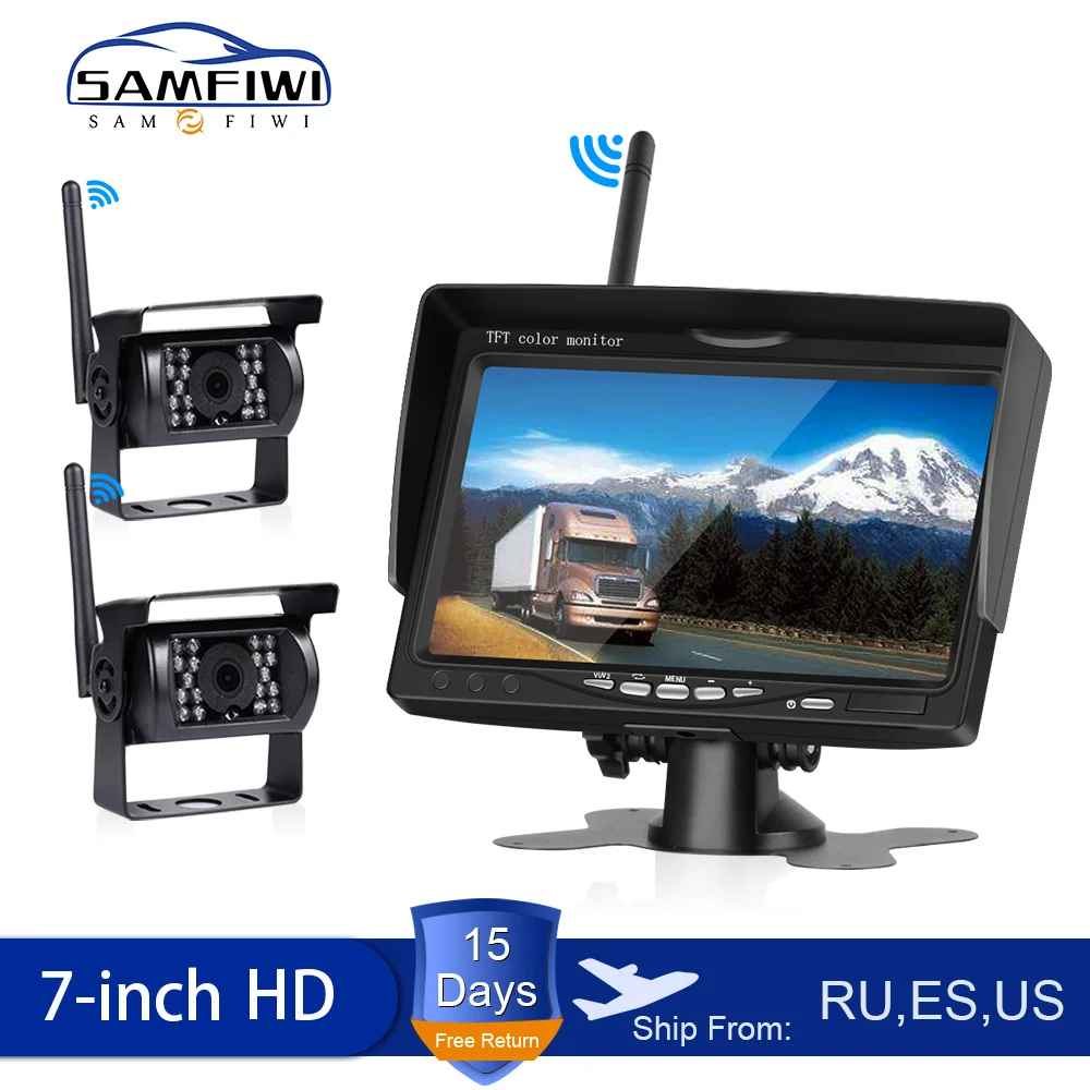 HD Беспроводной автомобильный монитор дисплей экрана грузовика 7 дюймов CMOS ИК