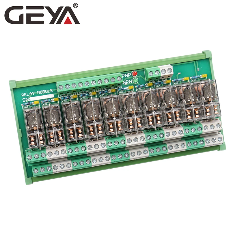 GEYA 2NG2R DPDT реле 10 каналов Omron Реле модуль 2NO 2NC плагин 12V 24V|Реле| |