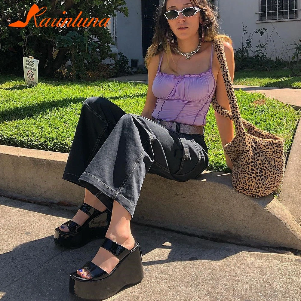 Сланцы женские на платформе готические шлепанцы для косплея удобные сандалии