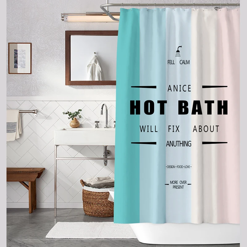 Горячая ванна занавеска для душа Ванная комната Водонепроницаемый Печатный