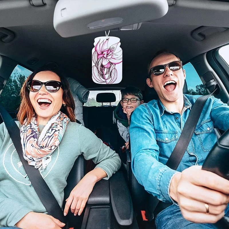 

10 Pcs Sublimation Air Freshener Blanks Car Scented Hanging Felt White Fragrant Sheets with Bags Elastic Rope for Car