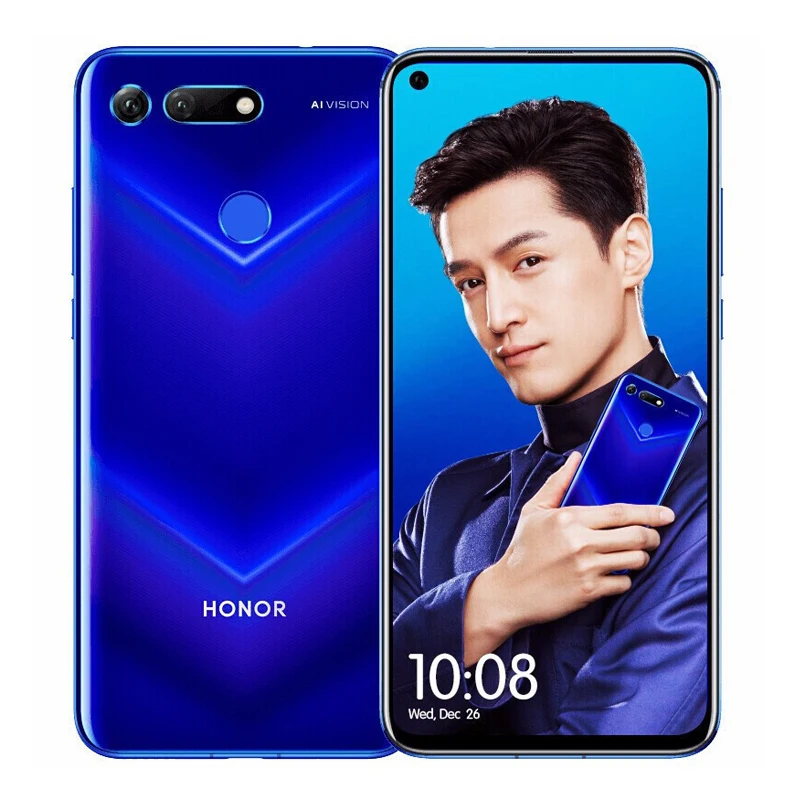 Honor View 20, мобильный телефон Honor V20, 6,4 дюйма, полный обзор, Kirin 980, четыре ядра, Android 9,0, NFC, 4000 мА/ч, две sim-карты, телефон для звонков