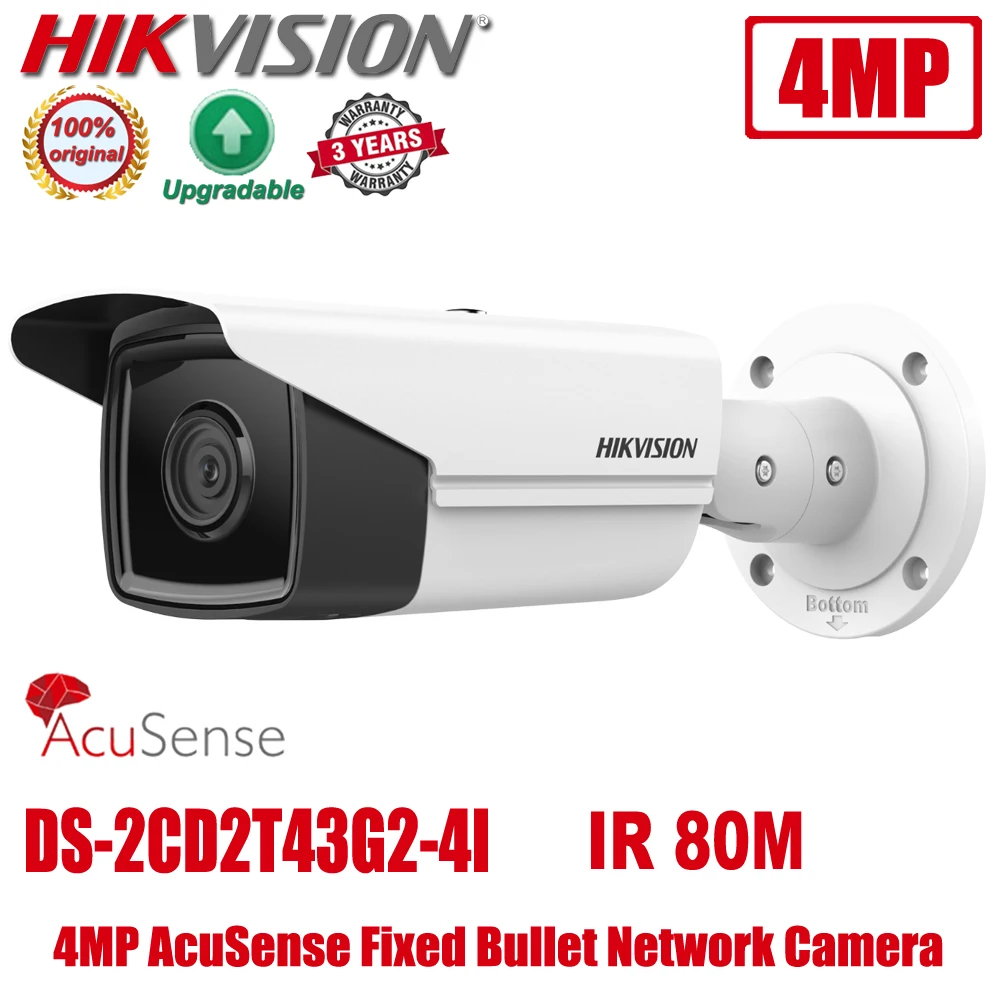 

Original Hikvision DS-2CD2T43G2-4I 4MP 80M IR POE AcuSense Outdoor Bullet Network CCTV IP Camera