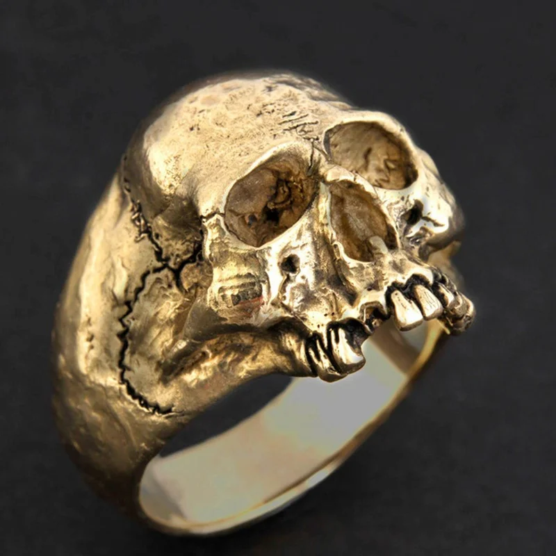 

Skull Men Ring Alloy Skeleton Punk Rock Vintage Ring Biker Jewelry For Men Knuckle Ring Halloween Party Gift