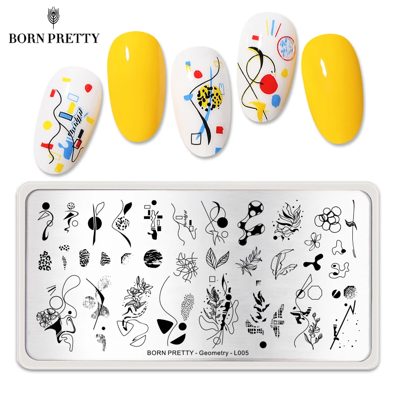 BORN PRETTY ногтевые штампованные пластины для ногтевой доски линия геометрические