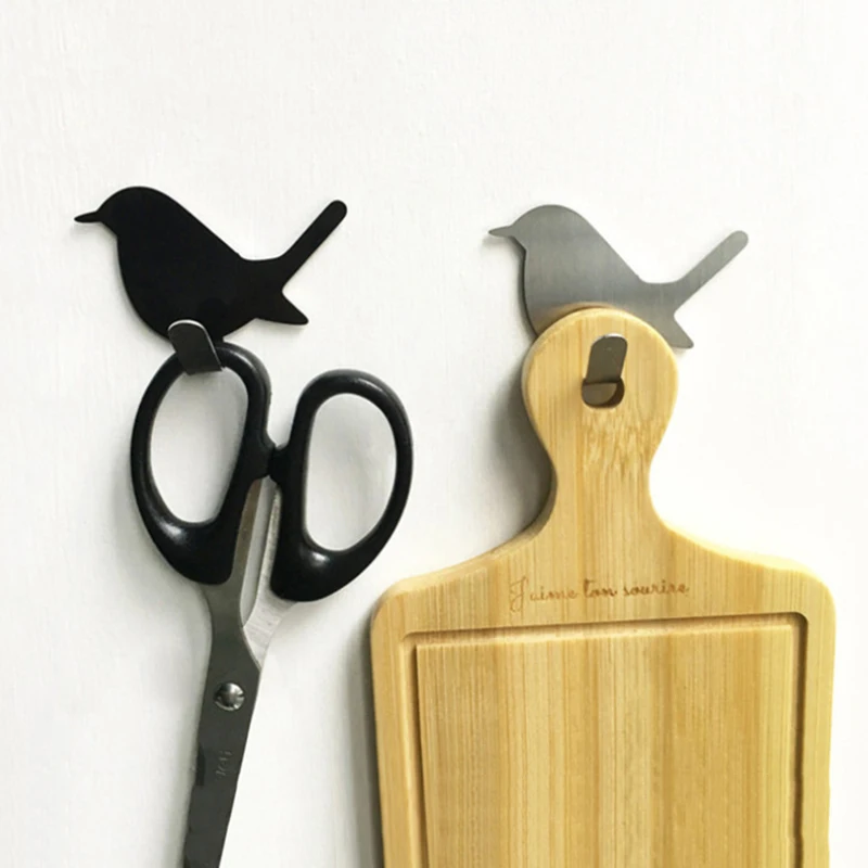 

Stainless Steel Single Hook Creative Metal Bird Hook Coat Hook Up Bathroom Towel Hooks Key Holder Clothes Hanger Home Organizer