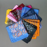 mens square scarf fashion casual suit formal wear mens printed pocket square handkerchief scarf silk scarf