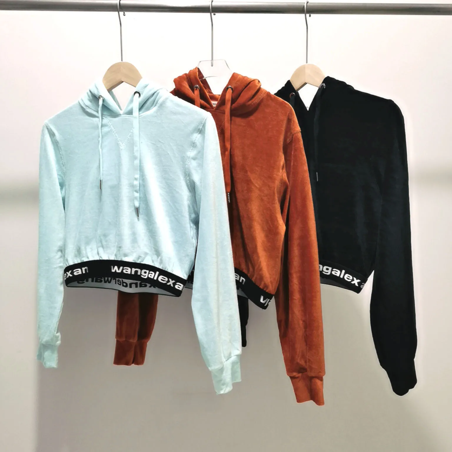 

2021 Autumn New A Wang King Casual Suit Hooded Drawstring Letters Solid Color Sweater High Waist Pants Sports Trousers Hoodie