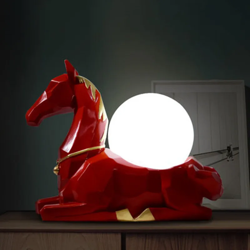 Современная Скандинавская абстрактная Геометрическая статуя лошади настольные