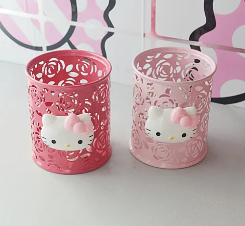 

New Cartoon KT Metal Pencil Pen Holder Storage Box Stationery yey-21012H