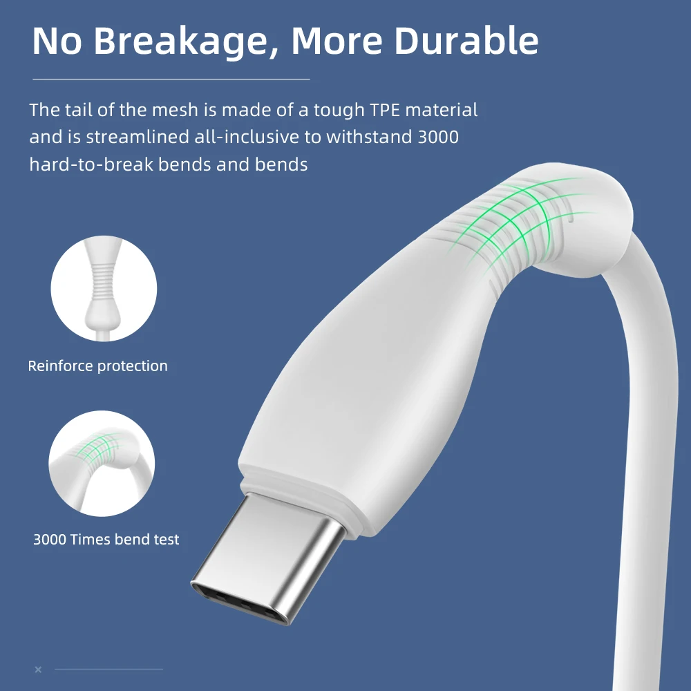 

1m 3A PD 18W USB Type C To USB Type C Cables Dual Fast Charging Data Cable for Macbook Samsung Huawei Xiaomi USB Type C Cord