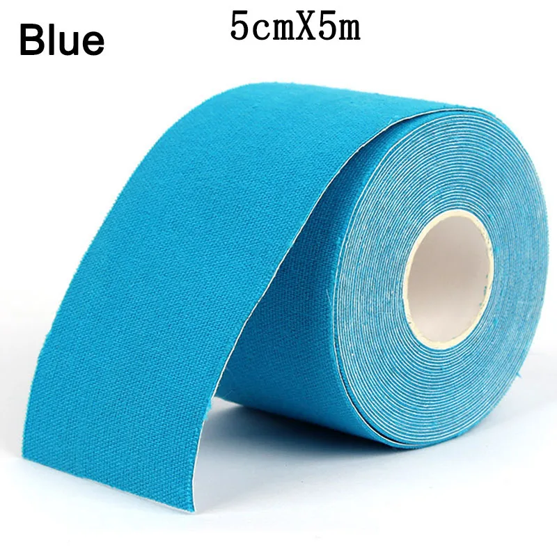 Blue Медицинский клей, кинезиологическая лента, рулон спандкс, эластопласт, спортивный, ОБВЯЗОЧНЫЙ, фитнес-протектор, водонепроницаемый, спортивный, безопасный, для мышц - Цвет: Blue