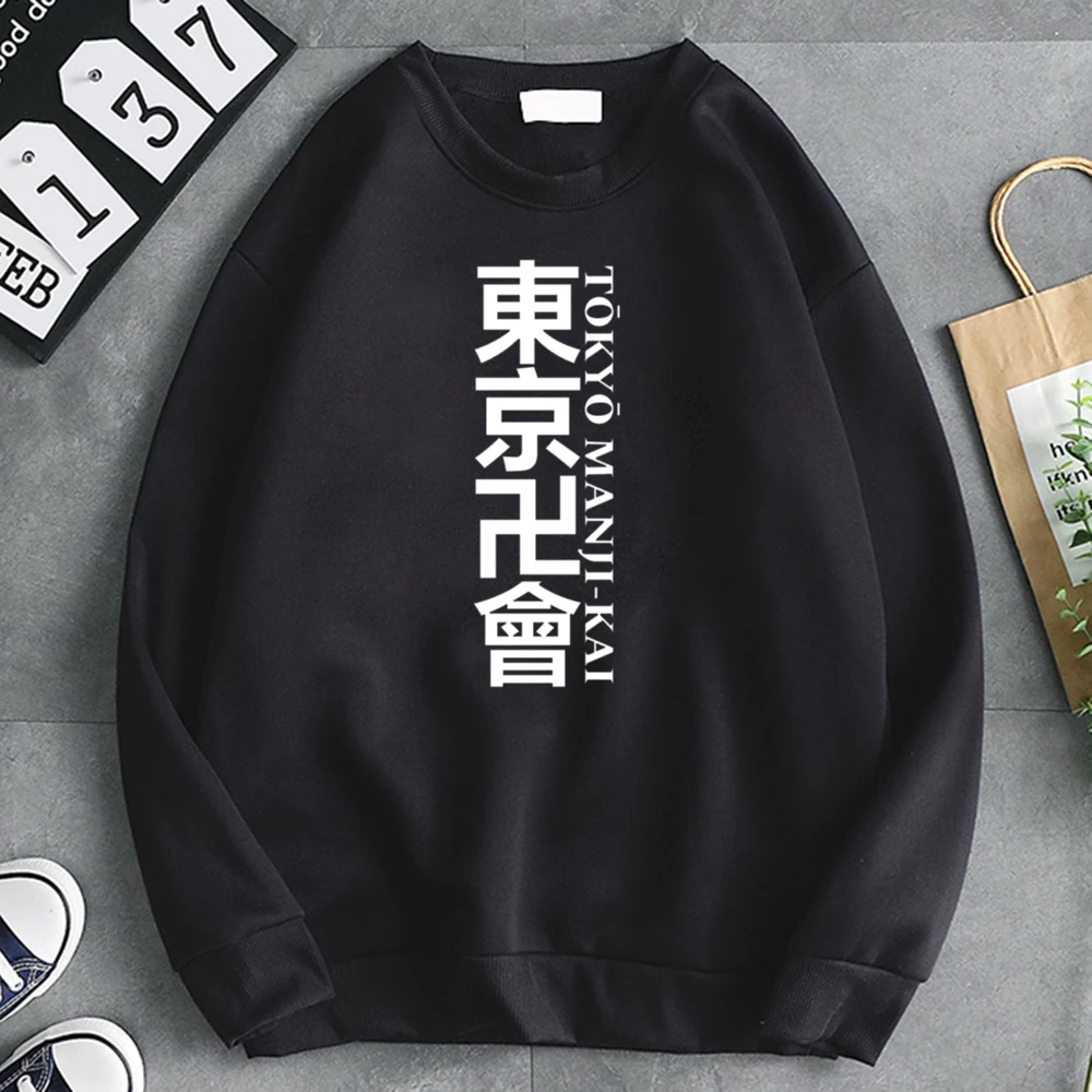 

Tokyo Revengers Anime Letter Print Hoodies Women Fleece Sweatshirts Autumn Winter Fleece Warm Harajuku O Neck Streetwear Hooded