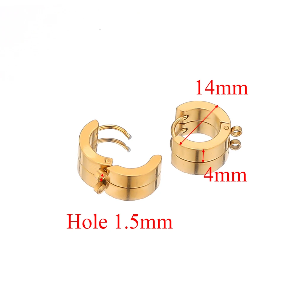 10pcs Stainless Steel Huggie Hoop Earrings Hooks Clips DIY Jewelry Punk Hiphop Making Supplies Accessories Ear Post Components | Украшения
