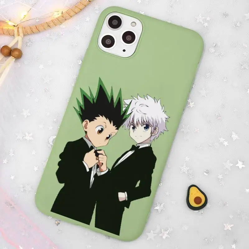 

Hunter X hunter Phone Case Candy Color Green for iPhone 11 12 pro XS MAX 8 7 6 6S Plus X SE 2020 XR