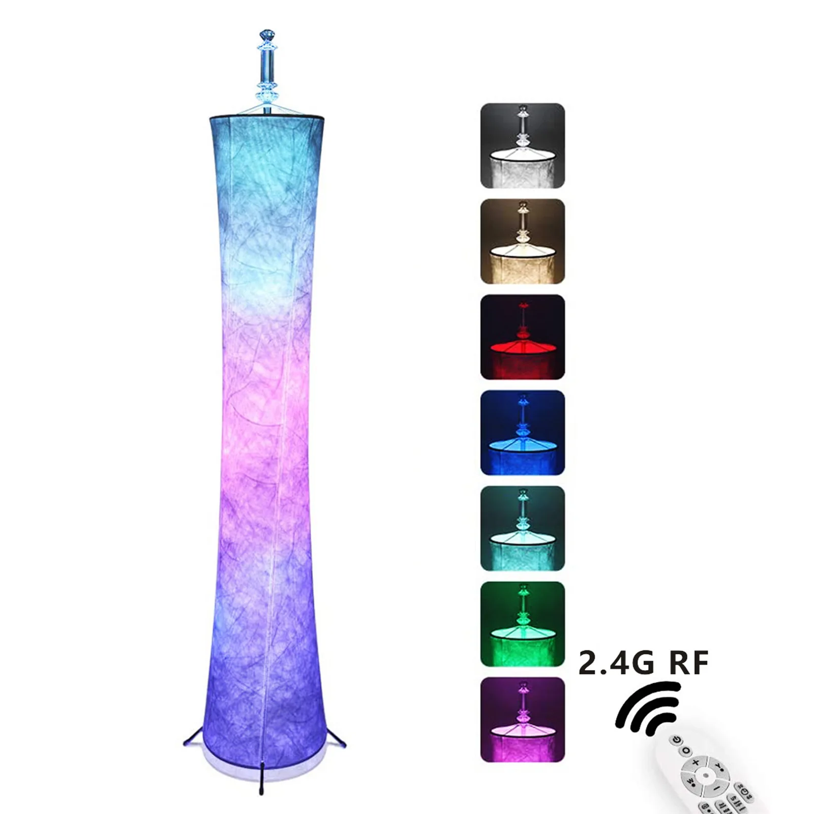 

With Remote Control Party LED Floor Lamp RGB Color Changing Slim Waist Atmosphere Office Living Room 2.4G Brightness Adjustable