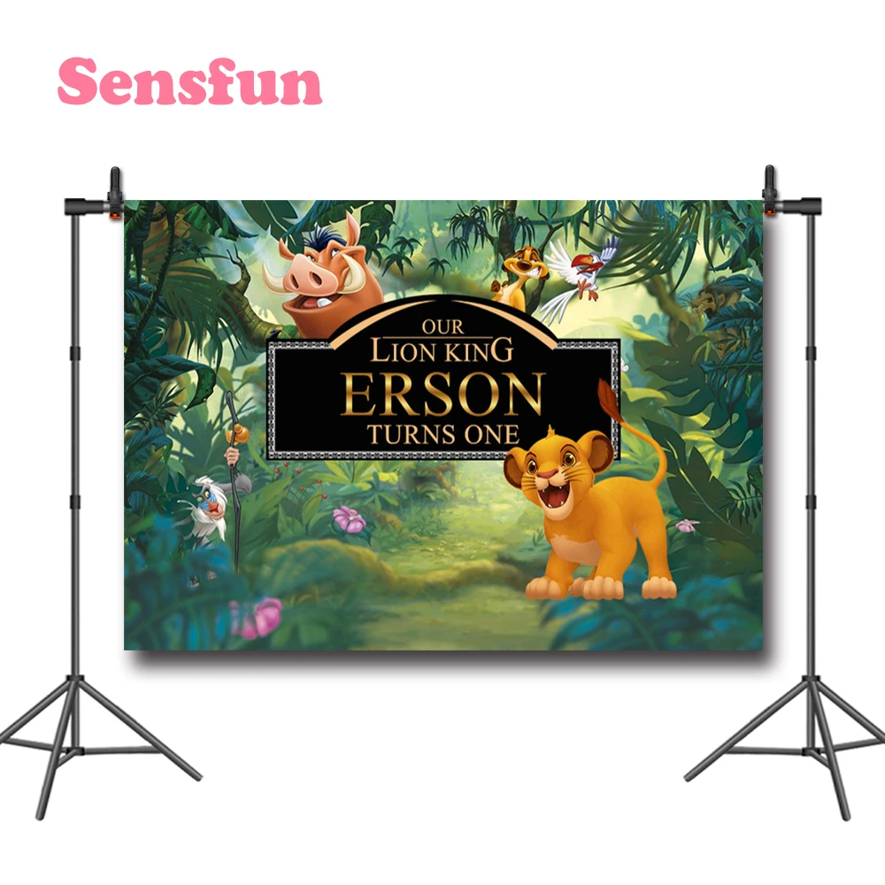 Sensfun зеленый лес мультфильм лев Король фотографии фон для мальчиков день