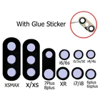 Задняя Основная камера объектив для iphone 4 4s 5 5s se 6 6s 7 8 plus x xr xsmax задняя камера стекло с 3M клей стикер запасные части