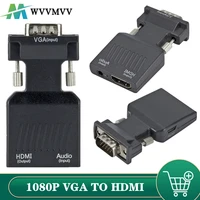 wvvmvv 1080p720p vga to hdmi compatible converter cable adapter audio power input for hdtv monitor projector pc laptop tv box p