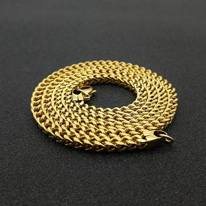 

4mm 70cm Stainless Steel Gold Silver Plated Chain Necklaces Mens Party Club Jewelry For Hip Hop Pendant