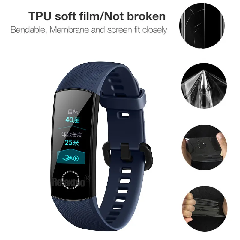 6 шт. honor band 5 Защитная пленка для экрана мягкая пленка для huawei honor band 4 пленка смарт-браслет аксессуары полная защитная пленка не стекло